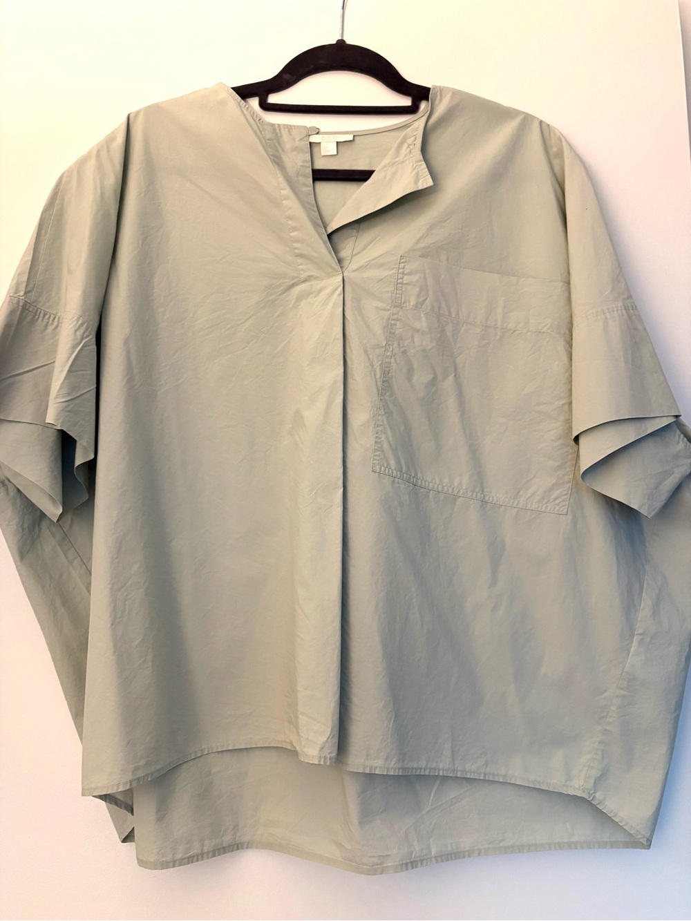 COS Medium Grey Short-Sleeve Poplin Top